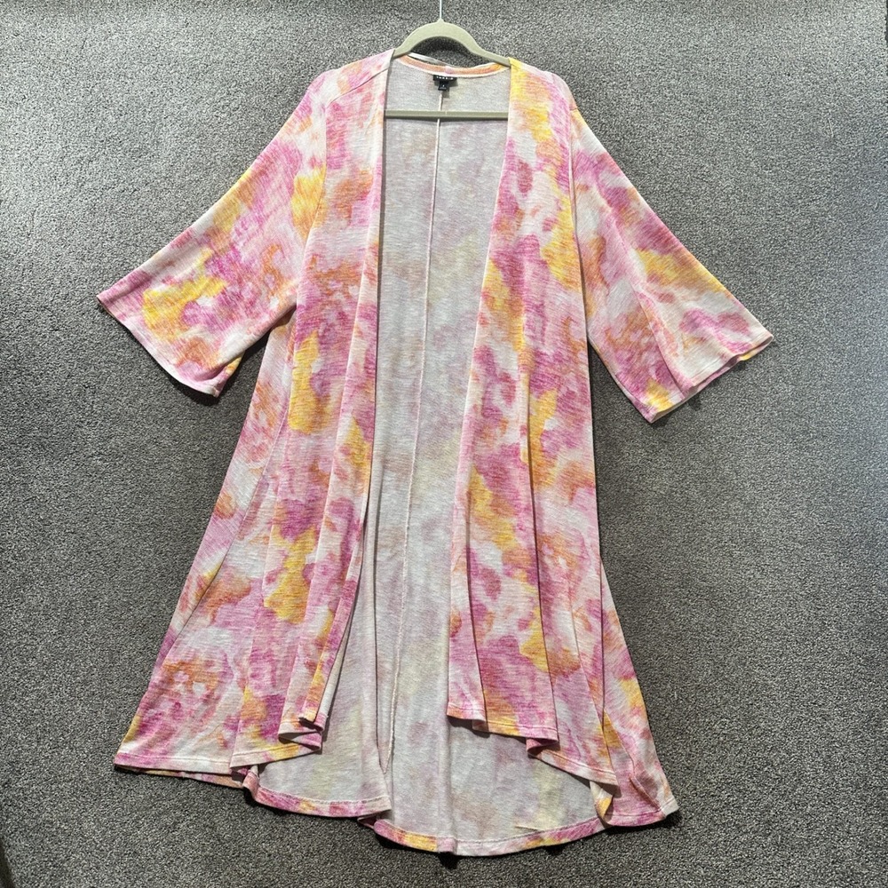 Torrid Hacci Kimono Women 4X Watercolor Open Front Duster Cardigan Spring Summer